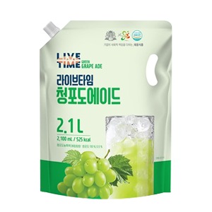 태웅 라이브타임 청포도레몬에이드 2.1L음료수