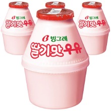 빙그레 딸기맛우유 240ml x 4개/6개/18개 선택 1박스 항아리 단지우유