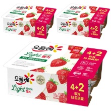 빙그레 요플레 라이트 딸기 80g 6입 x 3개(총18개) 떠먹는 요구르트음료수
