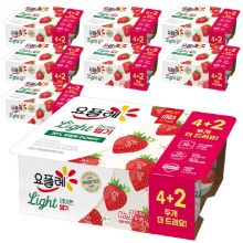 빙그레 요플레 라이트 딸기 80g 6입 x 8개(총48개) 떠먹는 요구르트음료수